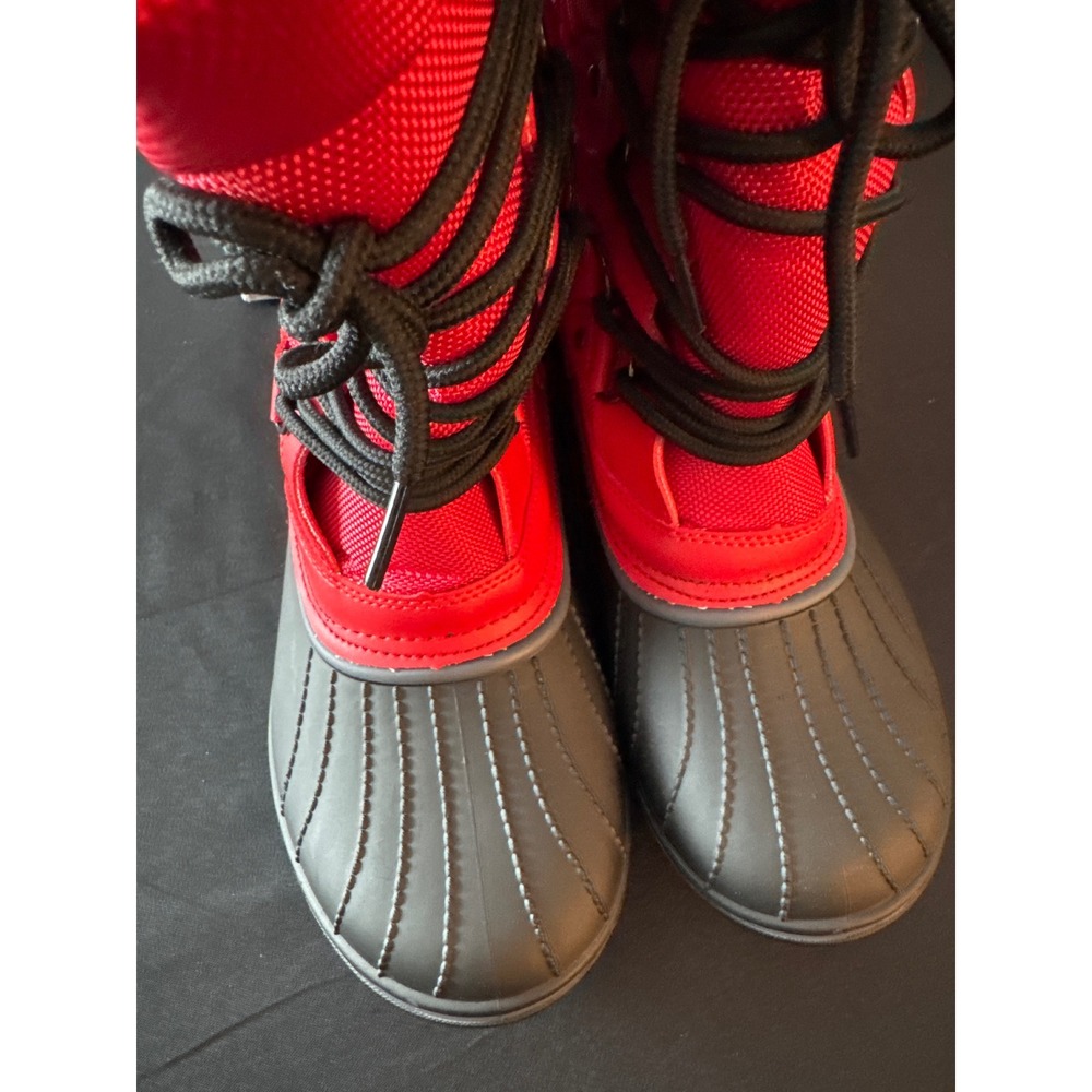 Dream Pairs DP-CANADA Red Black Faux Fur Lined Winter Snow Boots Womens 10 NEW - Picture 9 of 16
